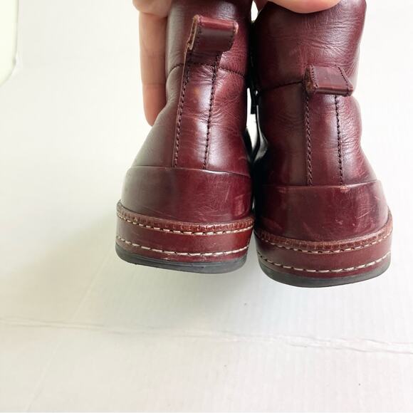 Donald J. Pliner Fashion Leather Sneakers High Tops Men's Shoes size 8 Burgundy - Picture 4 of 9